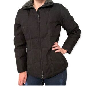 L.L. Bean Quilted Goose Down Full Zip Jacket Coat Womens Parka chocolate Brown